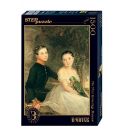 Puzzle Robertsonová - Děti s papouškem 1500d